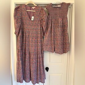 Pink Chicken mommy and me set NWT women’s Mirabelle xs and girls EUC Stevie 12